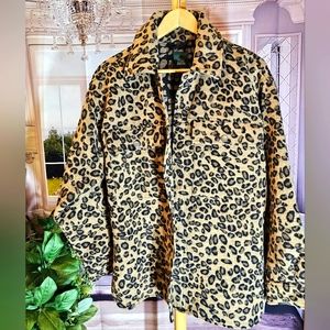 Wild Fable Leopard Print Cozy Shacket Jacket Women's Size Medium
